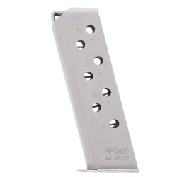 Walther PPK/S .32 ACP 8-Round Stainless Steel Magazine w/ Finger Rest Left