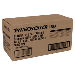 Winchester USA 5.56x45mm 62gr M855 Green Tip 1000-Round Case