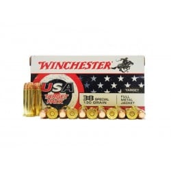 Winchester USA .38 Special Ammo 130gr FMJ Target Pack 50-Round Box
