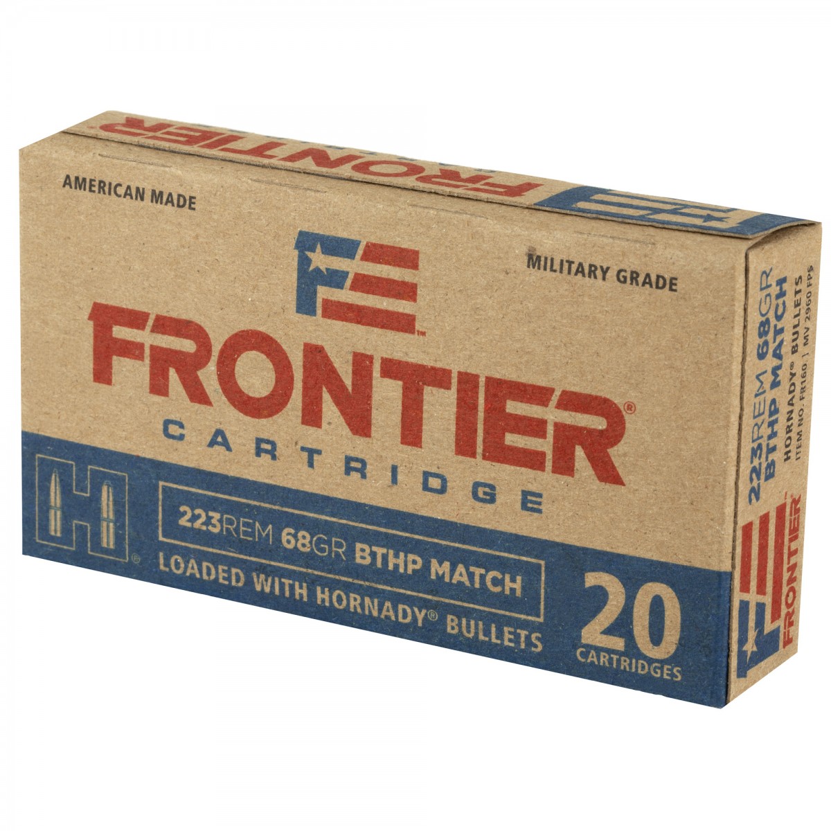 Hornady Frontier Cartridge .223 Remington Ammo 68gr BTHP Match 20 Rounds