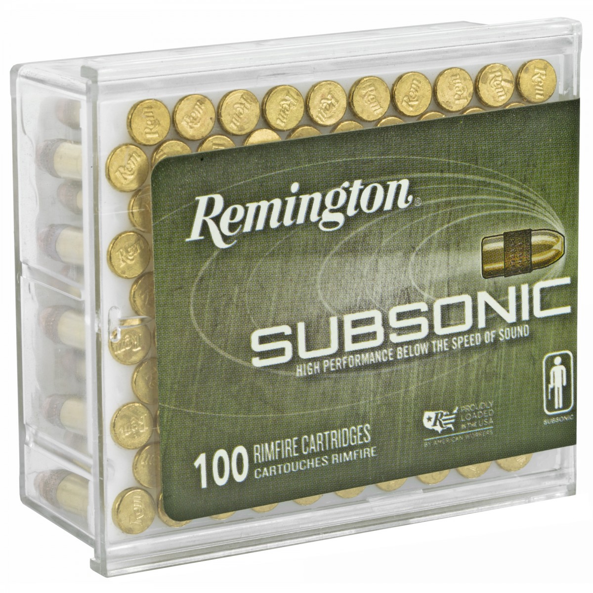 Remington Subsonic .22 LR Ammo 40gr Copper-Plated Hollow-Point 100 Rounds