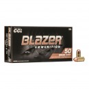 CCI Blazer Brass .380 ACP Ammo 95gr FMJ 50 Rounds