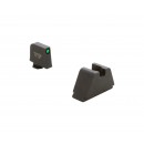 Ameriglo Optic Compatible .365" Green Tritium Black Outline Front .451" Flat Black Rear Sight Set for Glock Pistols
