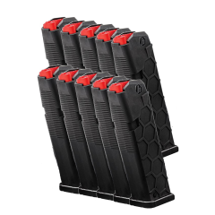 10 Pack of Hexmag 9mm 17-Round Carbon Fiber Magazines for Glock 17 Pistols
