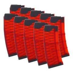 10 Pack of Lancer L5 AR-15 223 / 5.56 30-Round Advanced Warfighter Magazines - Translucent Red