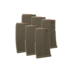 6 Pack of Hexmag Series 2 AR-10 / SR25 .308 / 7.62x51 20-Round Polymer Magazines - FDE