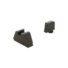 Ameriglo Optic Compatible .365" Green Tritium Black Outline Front .451" Flat Black Rear Sight Set for Glock Pistols