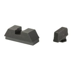 Ameriglo Optic Compatible .220" Black Serrated Front .295" Flat Black Square Rear Sight Set for Glock Pistols