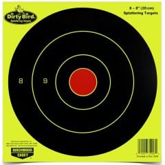 Birchwood Casey 8" Dirty Bird Bullseye Target 8-Pack - Yellow