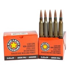 Red Army Standard 5.45x39mm Ammo 60gr FMJ Steel Case 30 Rounds