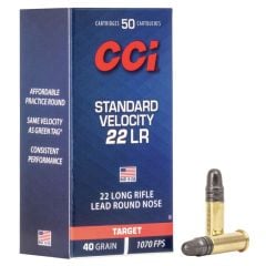 CCI .22 LR Ammo Standard Velocity 40gr LRN 50-Round Box