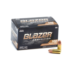 CCI Blazer Brass 9mm Luger Ammo 115gr FMJ 100 Rounds
