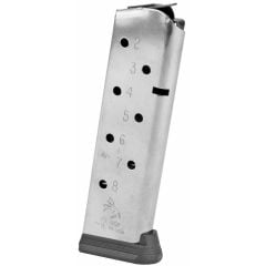Colt 1911 Government  Commander 45 ACP 8Round Stainless Steel Magazine with Bumper Pad
