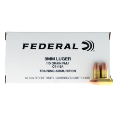 Federal 9mm Ammo 115gr FMJ 50 Rounds