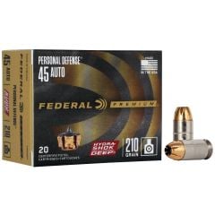 Federal Hydra-Shok Deep .45 ACP Ammo 210gr Jacketed Hollow-Point 20 Rounds