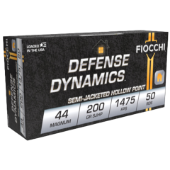 Fiocchi Defense Dynamics .44 Magnum Ammo 200gr SJHP 50 Rounds