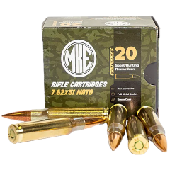 MKE 7.62x51mm NATO Ammo 147gr M80 Ball FMJ-BT 20 Rounds
