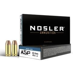 Nosler ASP 45 ACP Ammo 185gr JHP 50 Rounds