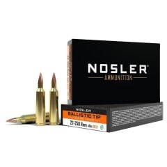 Nosler Ballistic Tip .22-250 Remington Ammo 40gr BTLF 20 Rounds