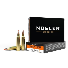 Nosler Ballistic Tip Varmint .22-250 Remington Ammo 55gr BT 20 Rounds