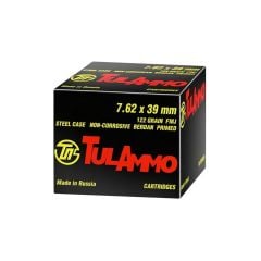 Tulammo 7.62x39mm Ammo 122gr FMJ Steel Case 20 Rounds