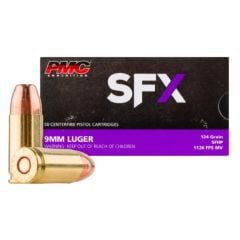 PMC SFX 9mm Ammo 124gr JHP 50 Rounds