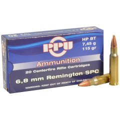 PPU 6.8 SPC 115gr HPBT Ammo 20 Rounds
