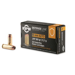 PPU Defensive 10mm Ammo 180gr JHP 50-Round Box