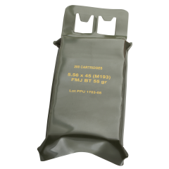 PPU Mil-Spec 5.56x45MM NATO Ammo 55gr FMJBT 200 Rounds