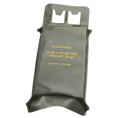 PPU Mil-Spec 5.56 NATO Ammo 55gr FMJBT 200 Rounds
