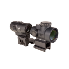 Trijicon MRO HD 1x25 Red Dot With Full Co-Witness Mount & 3X Magnifier With Quick Release Flip Mount