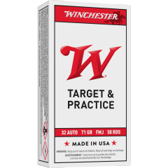 Winchester USA .32 Auto (ACP) Ammo 71gr FMJ 50 Rounds