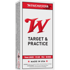 Winchester Target & Practice 9mm Luger Ammo 115gr FMJ