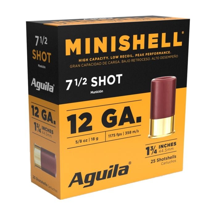 Aguila Minishell 1.75" 12ga Ammo 5/8oz #7.5 Shot 25 Shells  - 1CHB1387