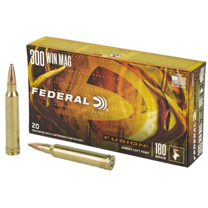 Federal Fusion .300 Winchester Magnum Ammo 180gr SP 20 Rounds - F300WFS3