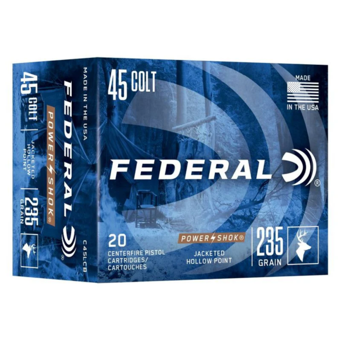 Federal Power-Shok .45 Long Colt Ammo 235gr JHP 20 Rounds - C45LCB