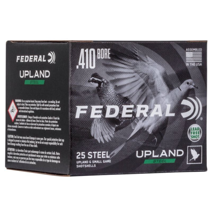 Federal Upland Steel 3" .410 Gauge Ammo 3/8oz #7.5 Shot 25 Shells - USH41075