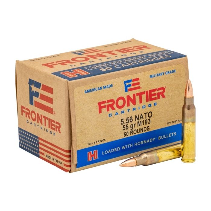 Hornady Frontier Cartridge 5.56 NATO Ammo 55gr M193 FMJ 50 Rounds - FR2005