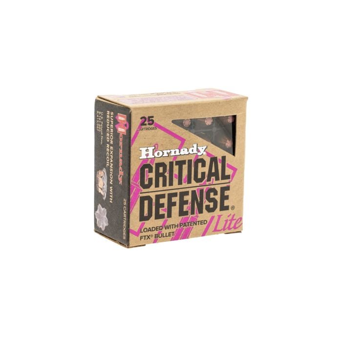 Hornady Critical Defense Lite 9mm 100gr FTX 25 Rounds