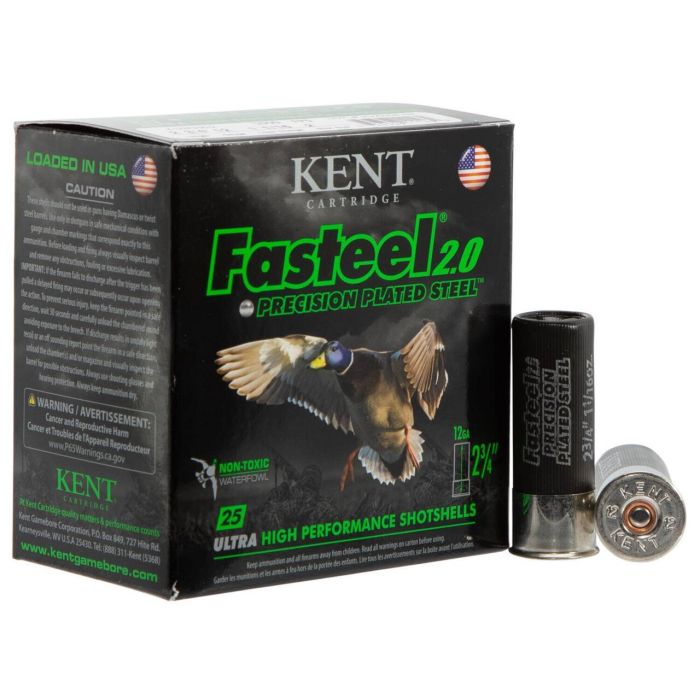 Kent Cartridge Fasteel 2.0 2.75" 12 Gauge Ammo 1 1/16oz #3 Shot 25 Shells - K122FS30-3