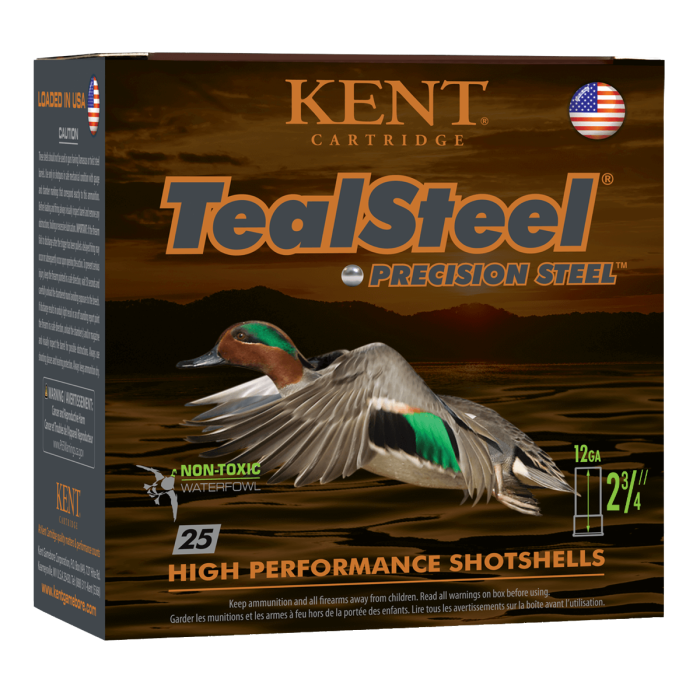 Kent Cartridge TealSteel 2.75" 12 Gauge Ammo 1 1/4oz #6 Shot 25 Shells - KTS1236-6
