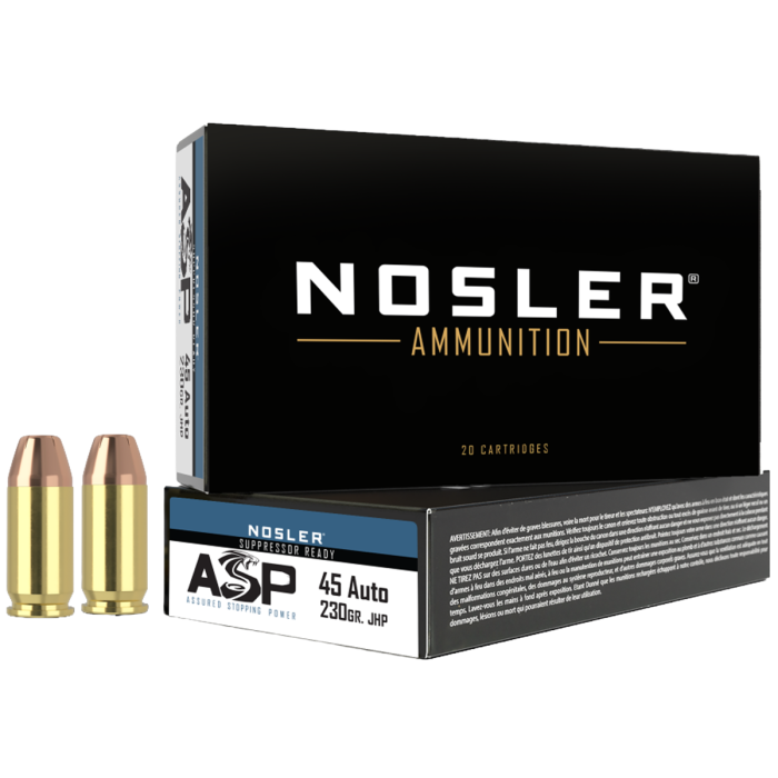 Nosler ASP .45 ACP Ammo 230gr JHP 50 Rounds - 51284