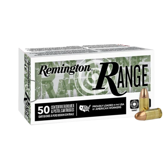 Remington Range 9mm Luger Ammo 124gr FMJ 50 Rounds - R27780