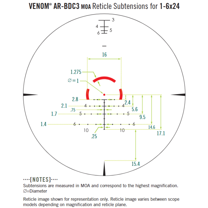 Vortex Venom 1-6x24mm SFP AR-BDC3 MOA LPVO
