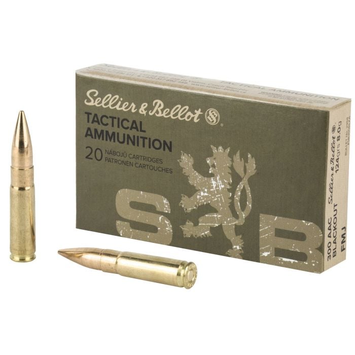 Sellier &amp; Bellot .300 Blackout Ammo 124gr FMJ 20 Rounds - SB300BLKA