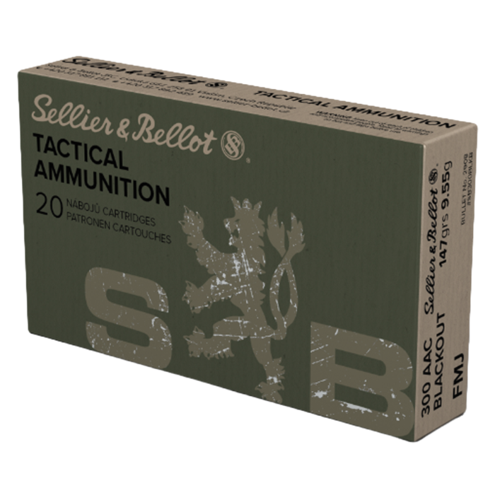 Sellier &amp; Bellot .300 Blackout Ammo 147gr FMJ 20 Rounds - SB300BLKB