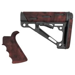 Hogue Overmolded AR-15 Pistol Grip and Mil-Spec Collapsible Stock - Red Lava
