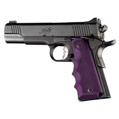 Hogue Finger Groove Rubber Grip for 1911 Government / Commander Models - Purple