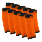 10 Pack of Lancer L5 AR-15 223 / 5.56 30-Round Advanced Warfighter Magazines - Translucent Blaze Orange