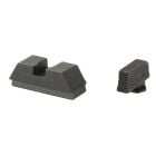 Ameriglo Optic Compatible .220" Black Serrated Front .295" Flat Black Square Rear Sight Set for Glock Pistols